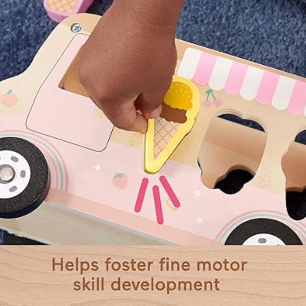 Fisher-Price Wooden Ice Cream Truck Shape Sorter - NEW - Picture 3 of 5